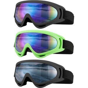 Ski Goggles,Motorcycle Goggles,3 Pack Snowboard Snow Goggles for Men Women Adult